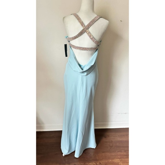 Crystal Crossed Straps Dress with Cowl Back Betsy and Adam NWT - Picture 7 of 15